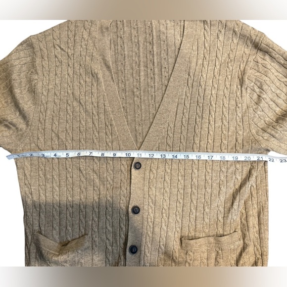 Kallspin Men’s cable knit 45% wool blend sweater Large Coffee tan - Picture 10 of 11